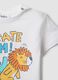 Boy's white pure cotton T-shirt regular fit with skater print_2