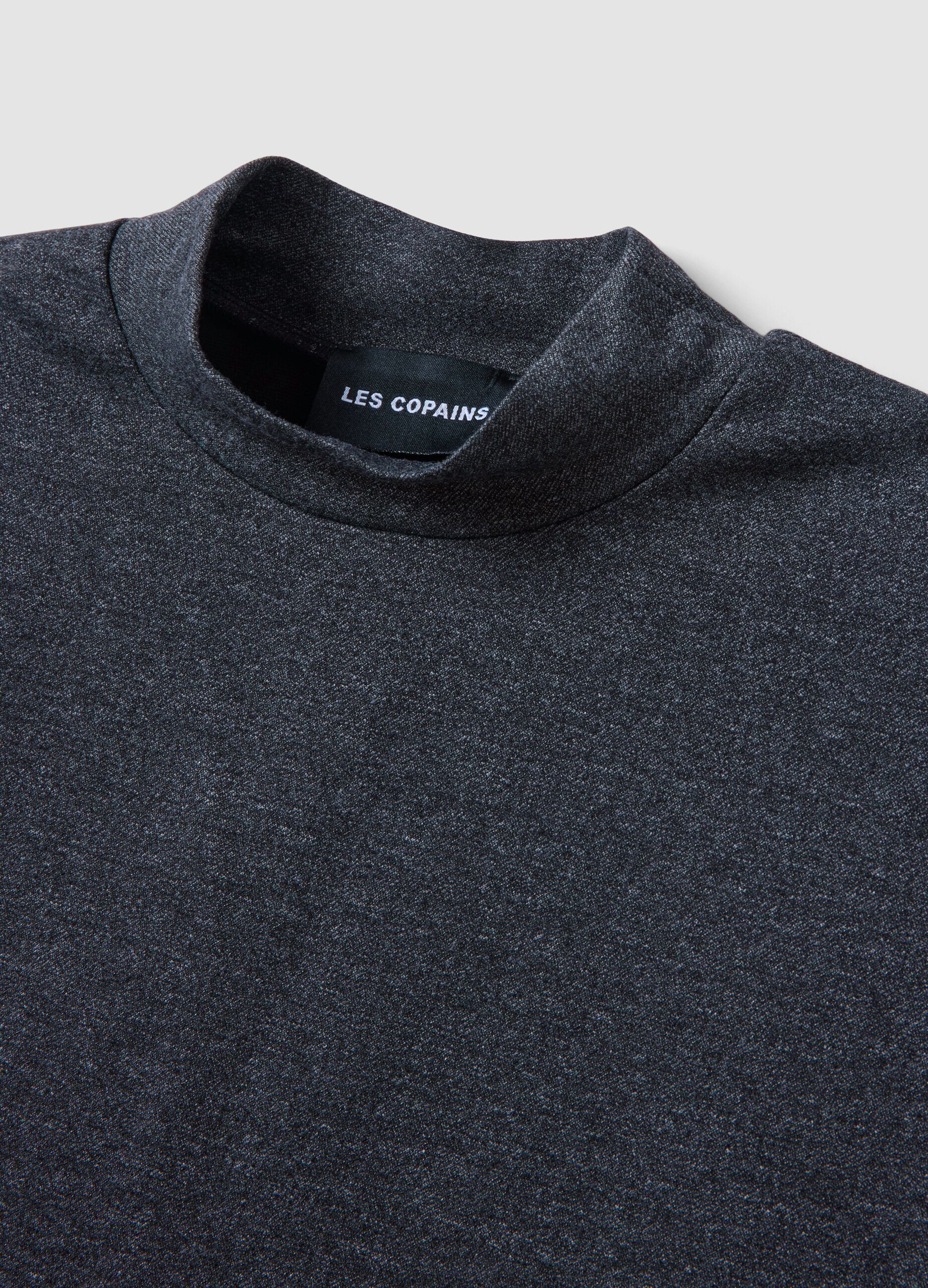 Grey stretch viscose regular-fit T-shirt