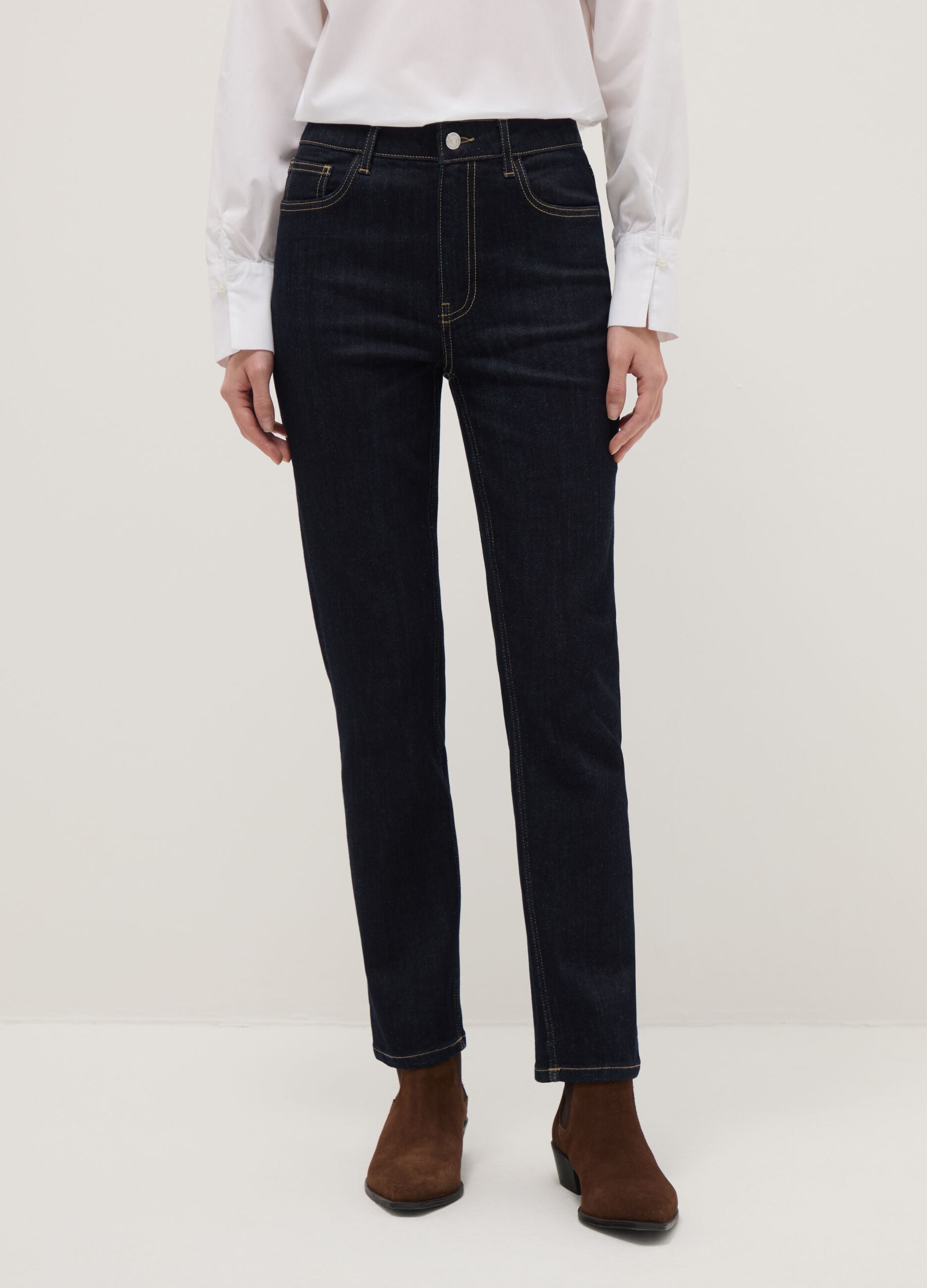 Blue stretch cotton slim fit jeans