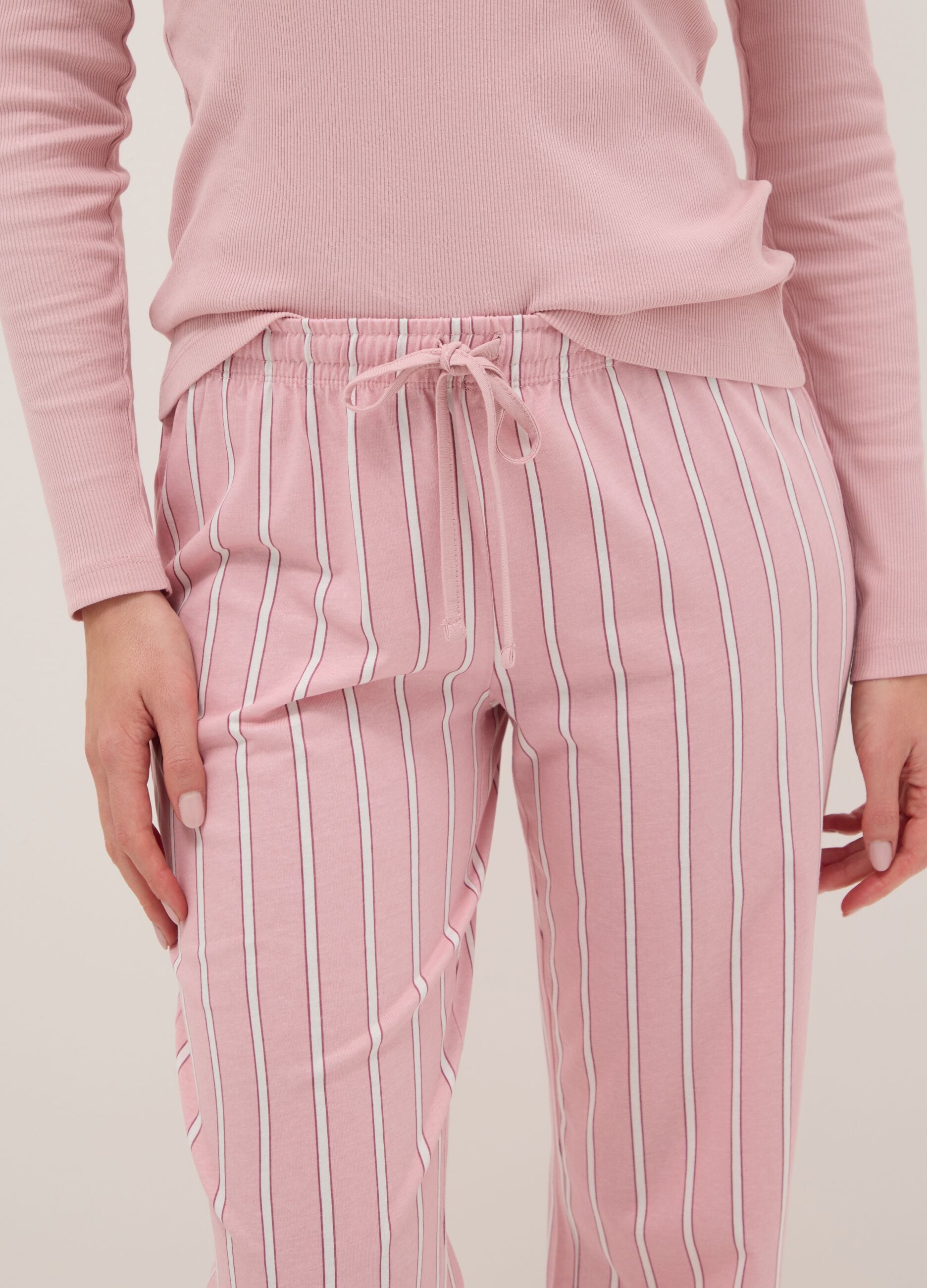 Pink striped pyjamas in pure cotton regular fit