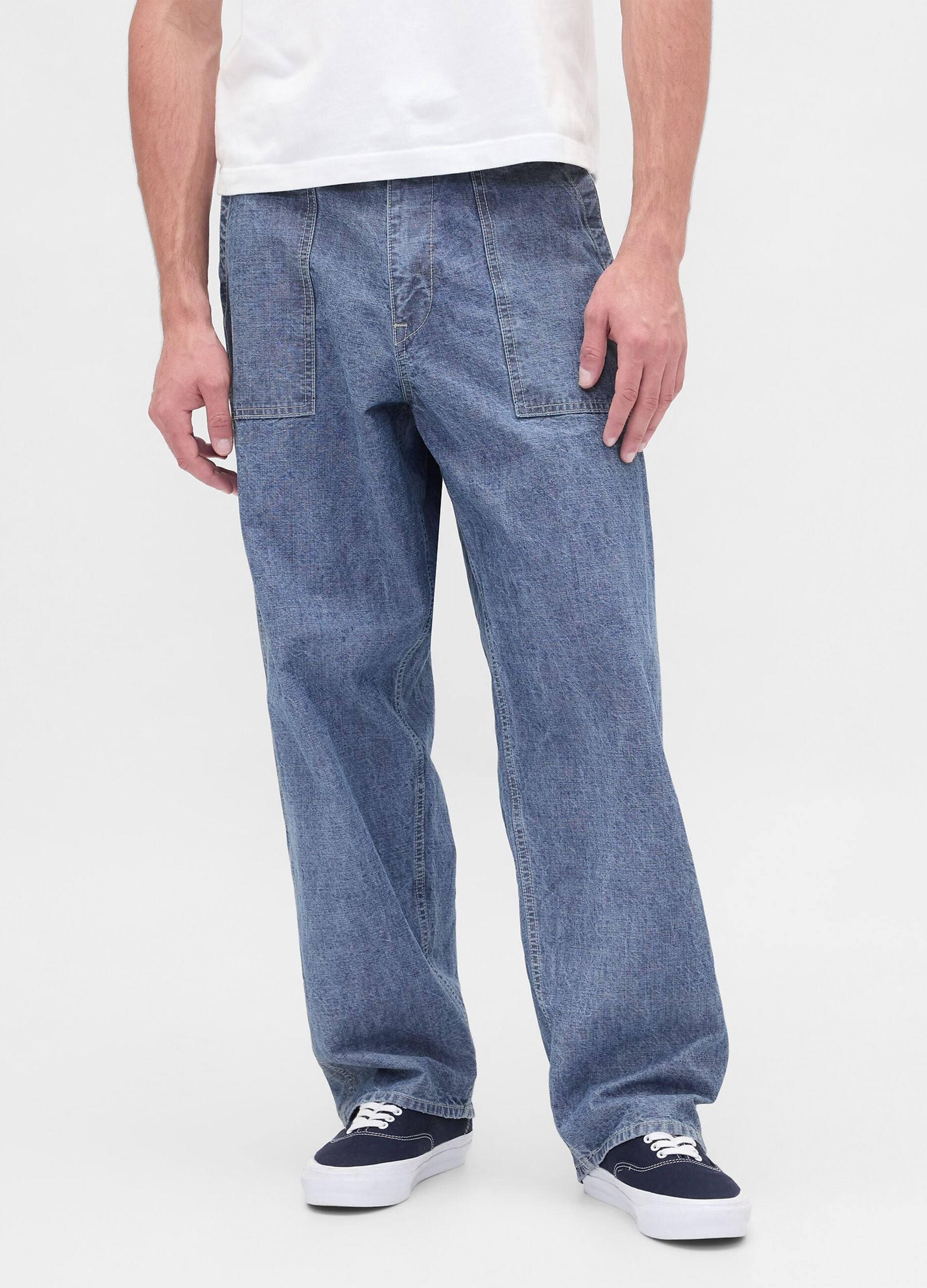 Regular Fit Blue Denim Trousers