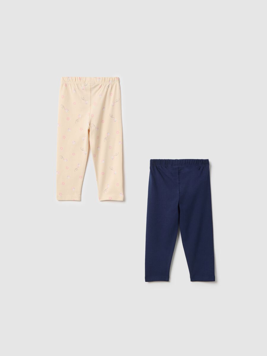 Bipack leggings in cotone elasticizzato multicolor da bimba slim fit_1