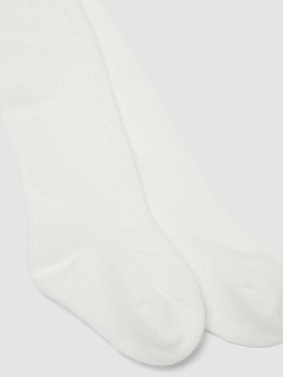 White organic stretch cotton tights_2