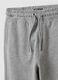 Grey cotton and viscose blend joggers with contrast print for boys_2