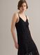 Long black crochet dress with V-neck, regular fit_3