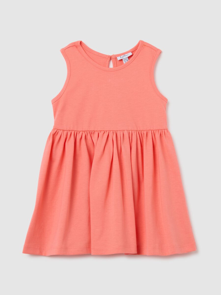 Baby girls&rsquo; orange dress in 100% cotton with regular fit_0