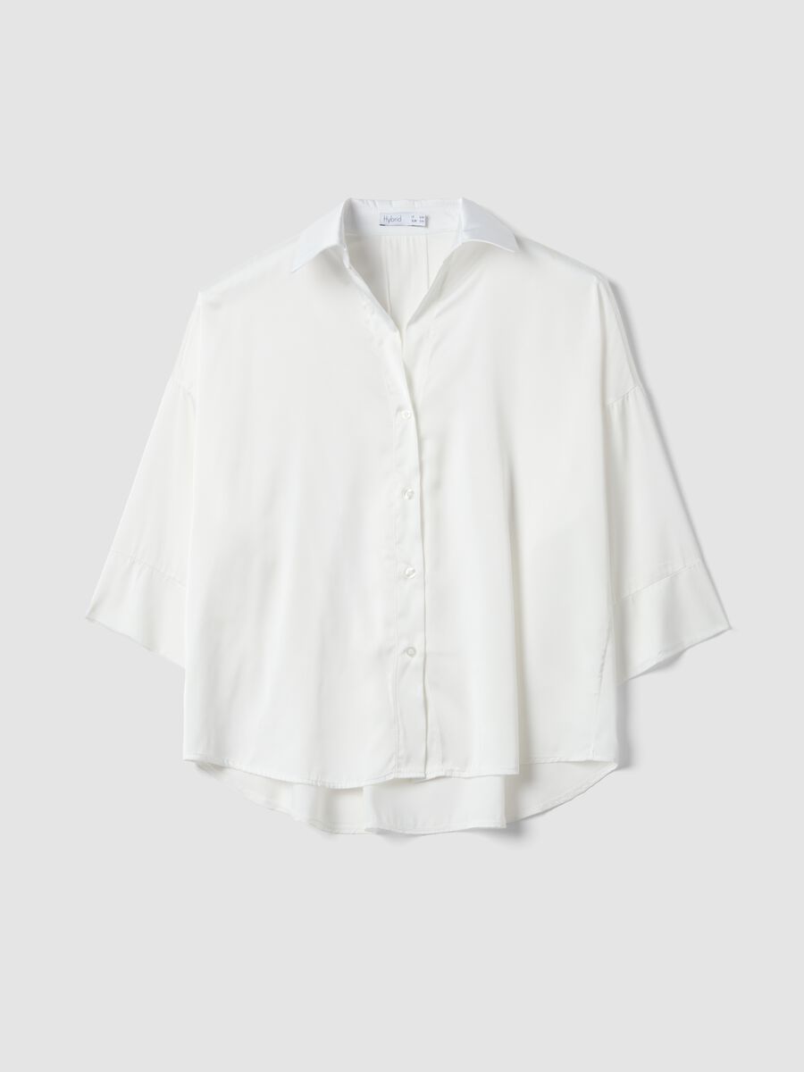White Satin Blouse Regular Fit_4