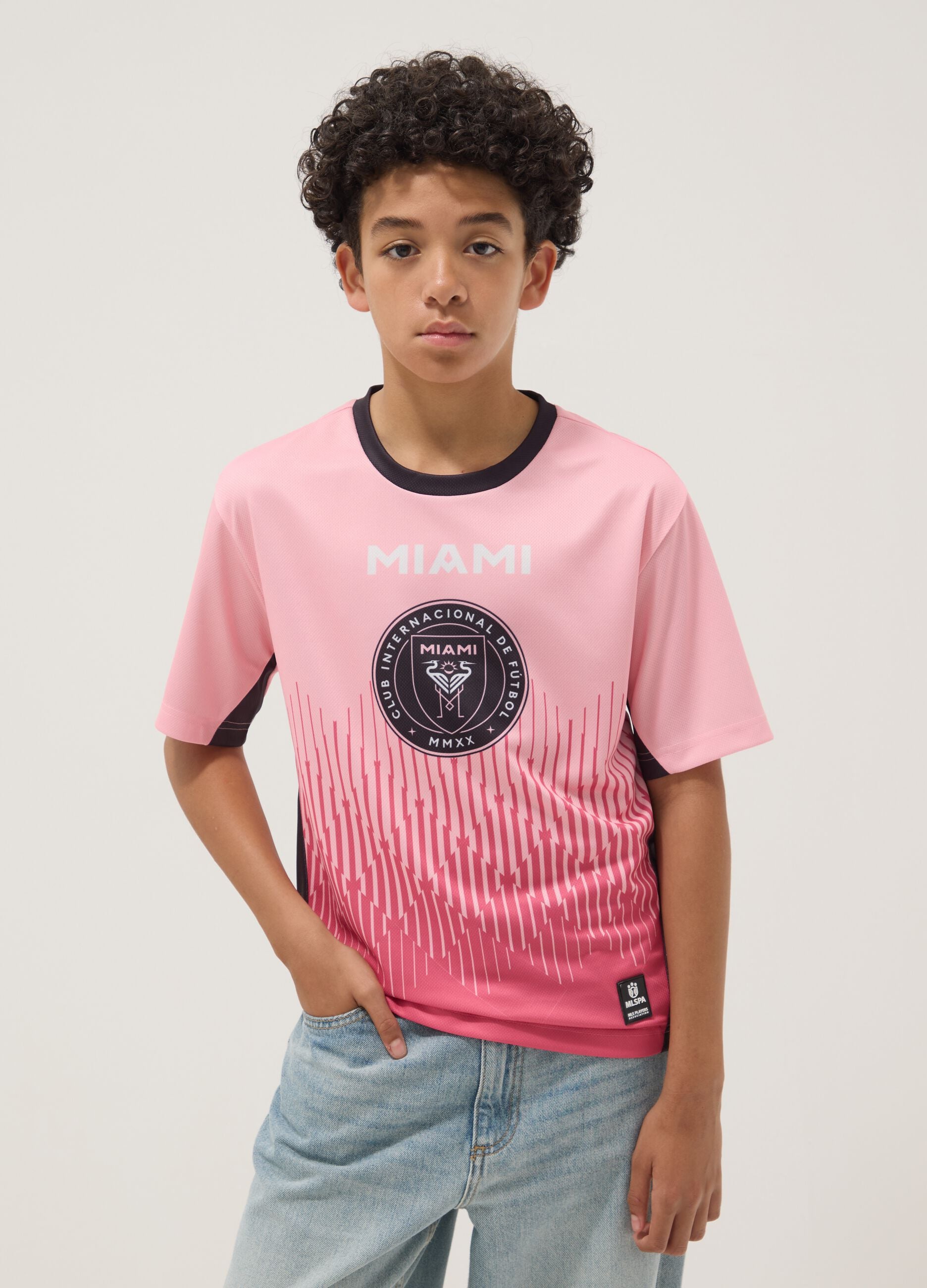 Pink short-sleeved T-shirt with graphic print, regular fit