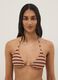 Multicoloured striped triangle bikini top in stretch fabric_0