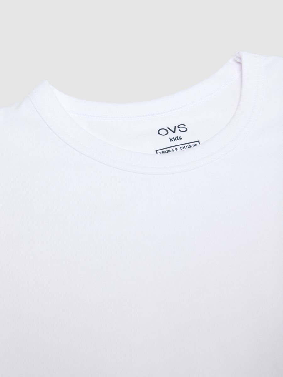 Two-pack white stretch cotton t-shirt for kids regular fit_3
