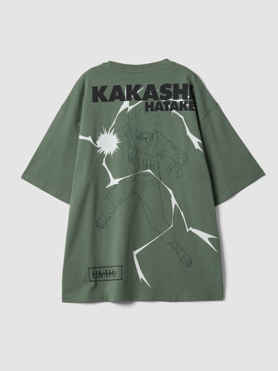 Green pure cotton T-shirt with Naruto print_5