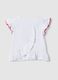 White stretch cotton girls&rsquo; t-shirt with Minnie ruffles_1