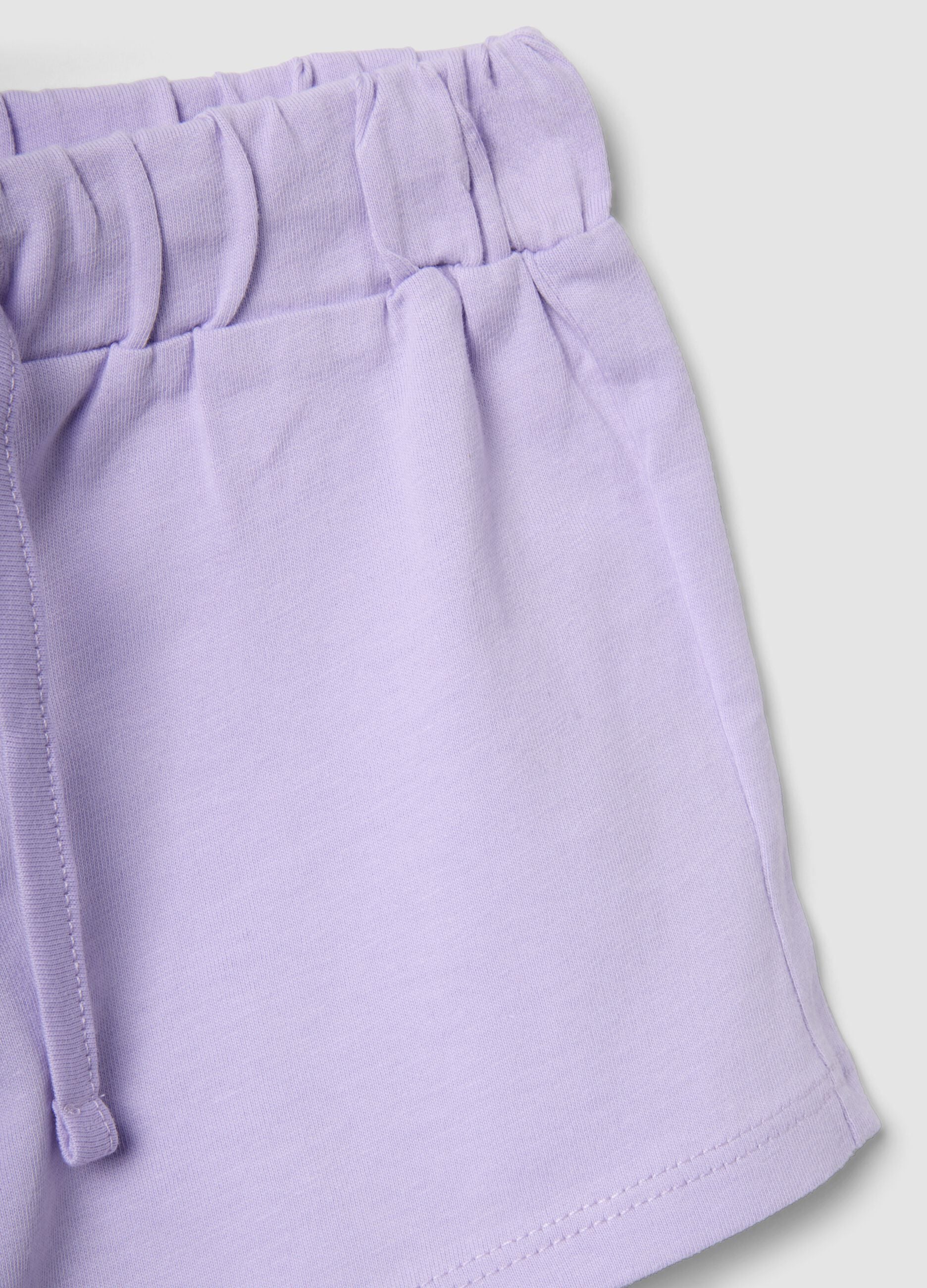 Girls&rsquo; purple 100% cotton shorts, regular fit