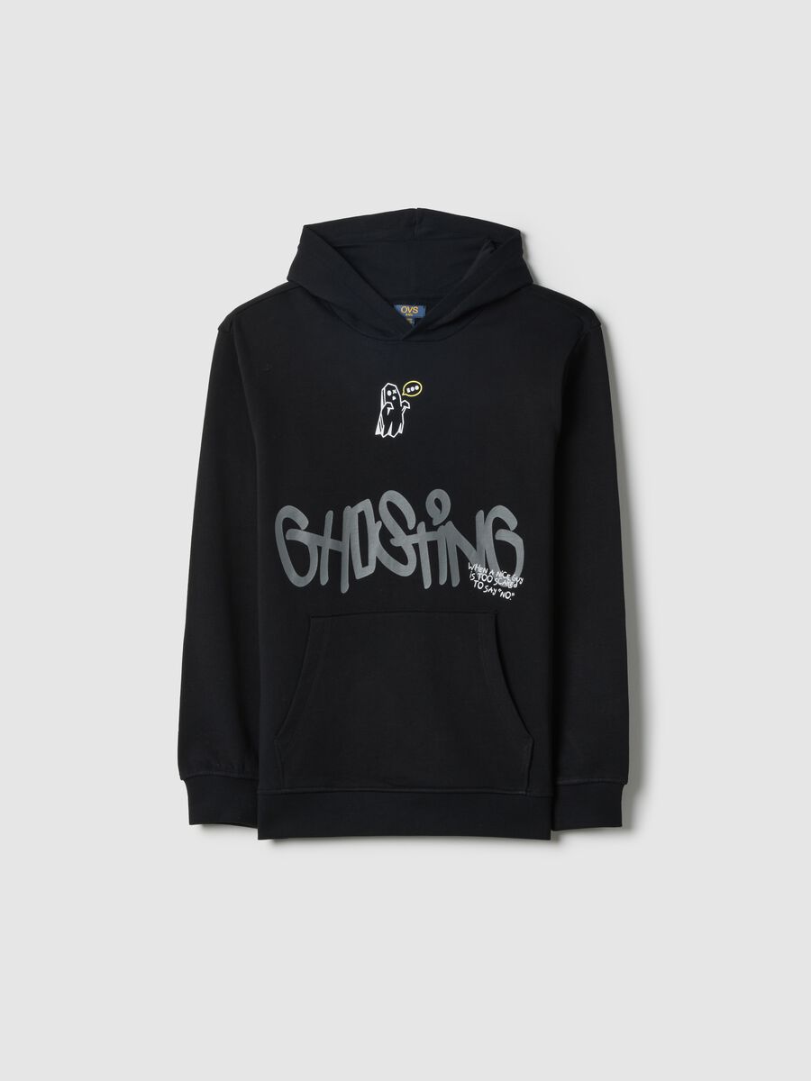 Boys' regular fit black pure cotton hoodie_3