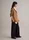 Brown genuine leather regular fit blazer with buttons_4
