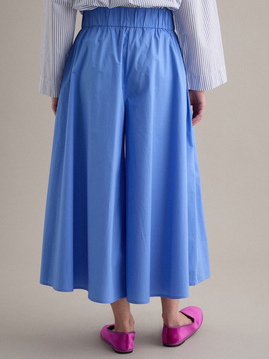 Long sky-blue skirt in pure cotton_2