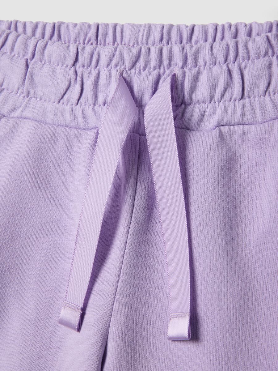 Shorts in puro cotone viola da bimba regular fit_2