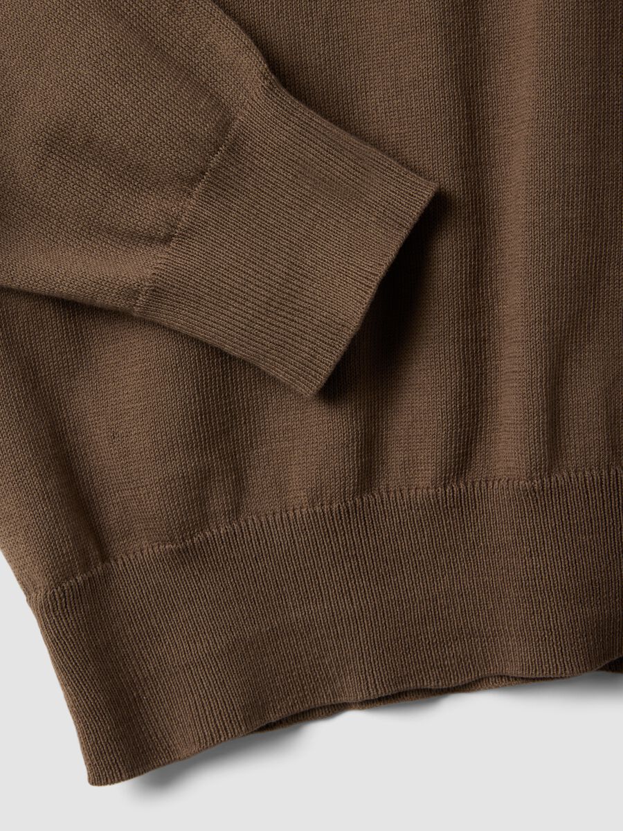 Maglione marrone in puro cotone_6