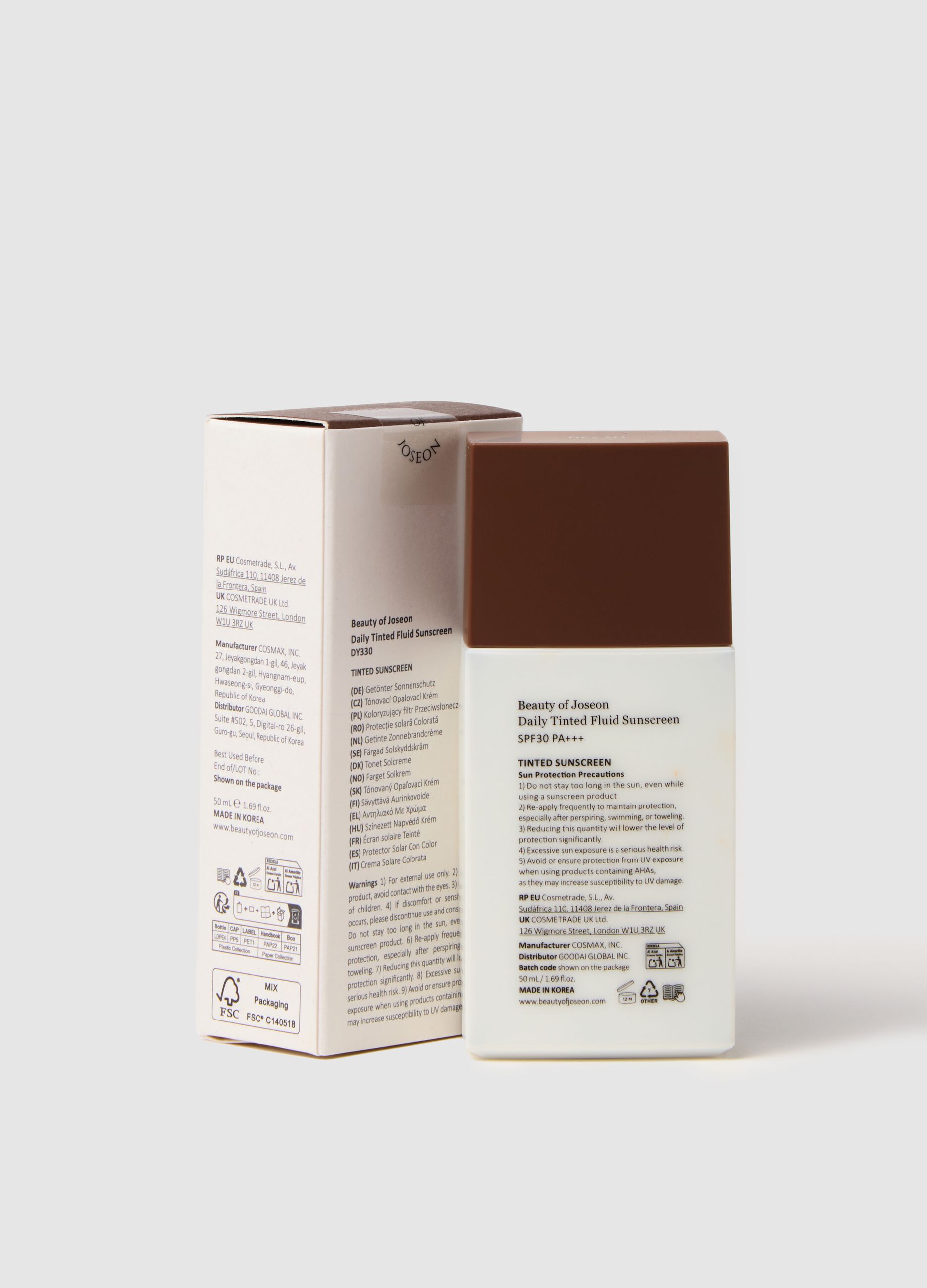 Tinted sunscreen with SPF - Korean skincare