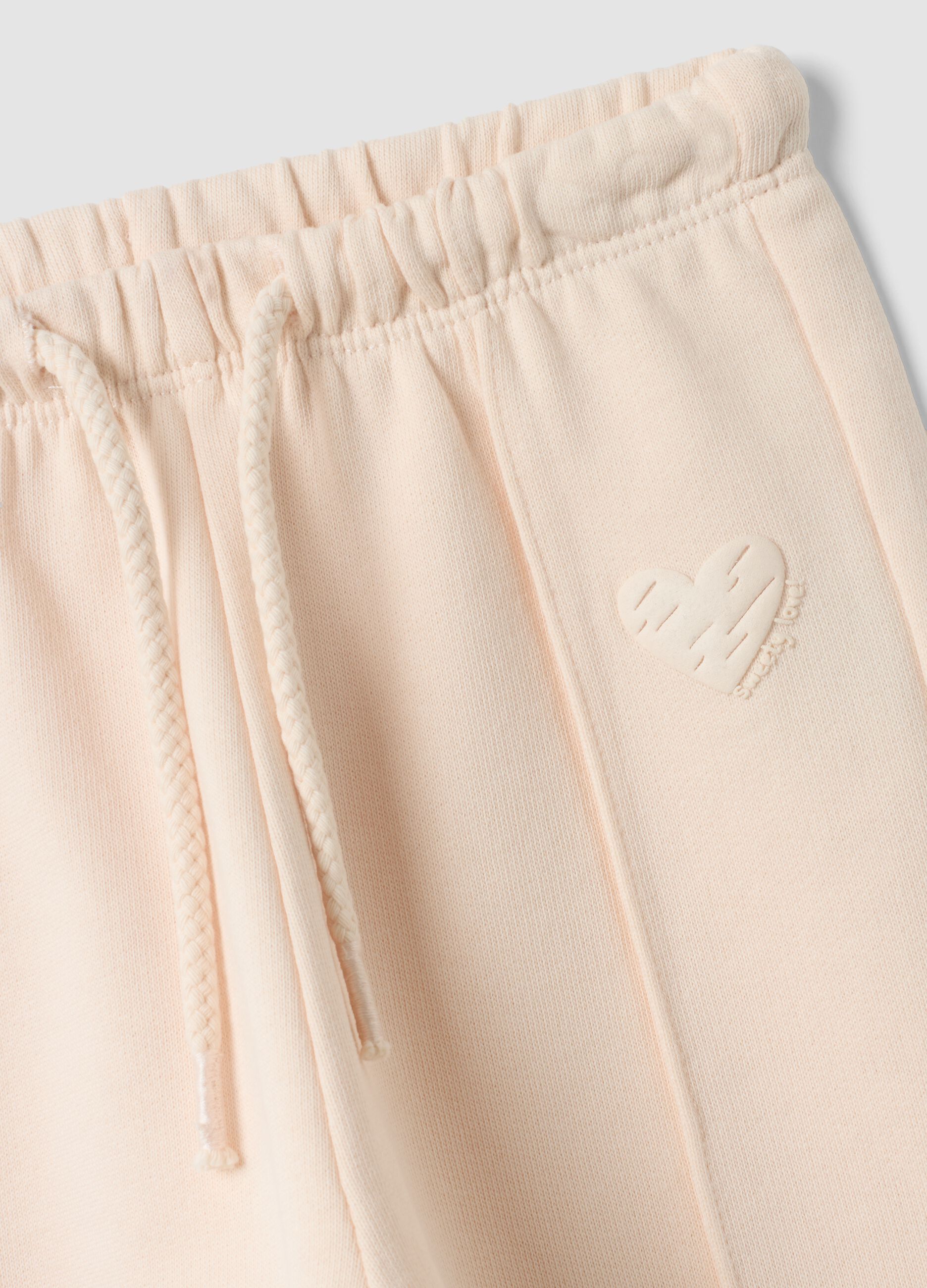 Pink and blue pure cotton heart-print trousers, comfort fit for baby girl