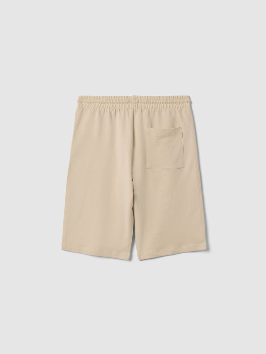 Boys' regular fit beige pure cotton shorts with print_4
