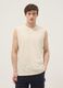 Beige crew-neck pure cotton vest top, relaxed fit_2