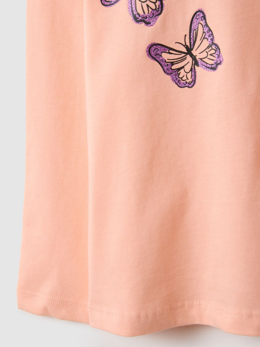 Girls' pink pure cotton T-shirt regular fit with prints_3