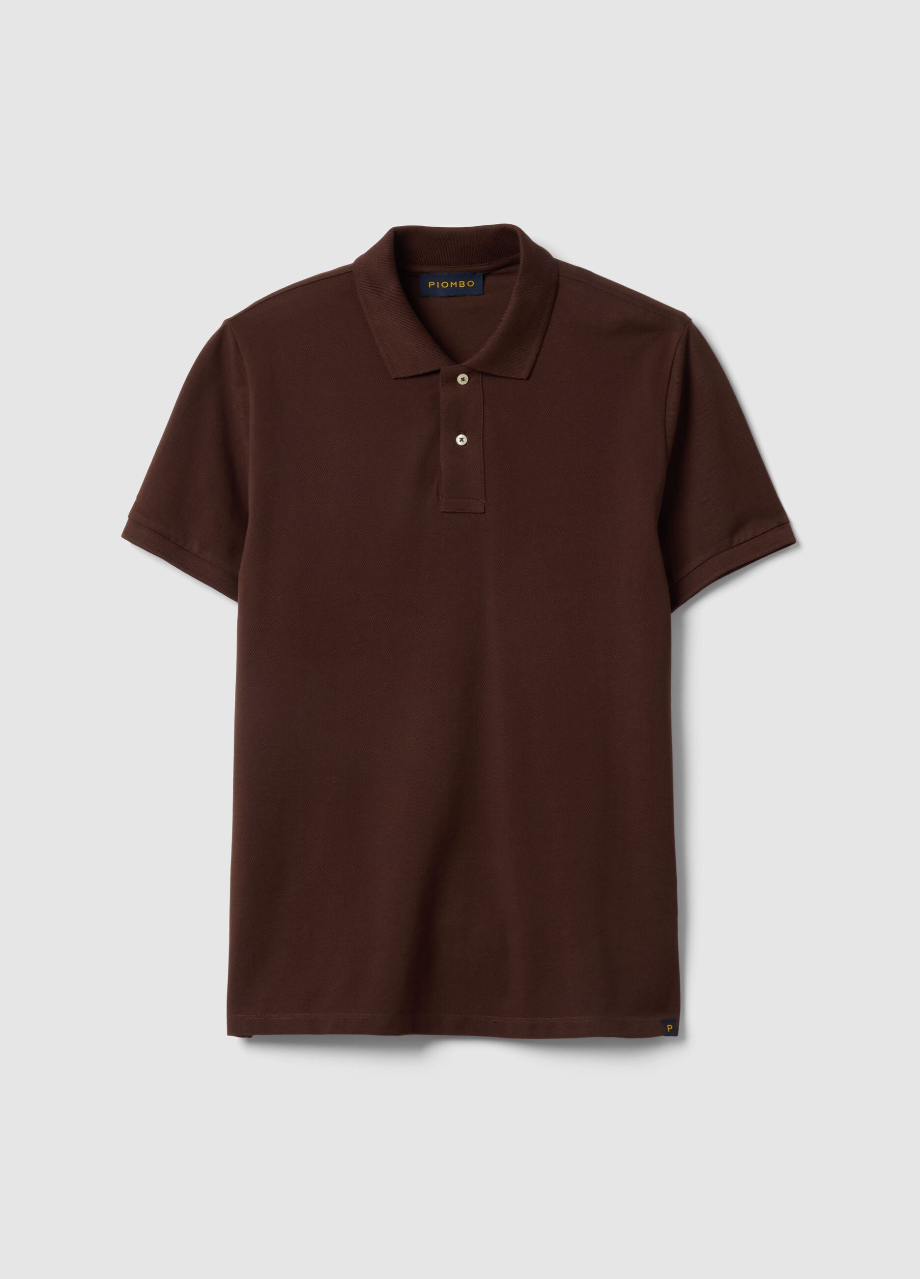 Brown Supima cotton polo shirt, regular fit