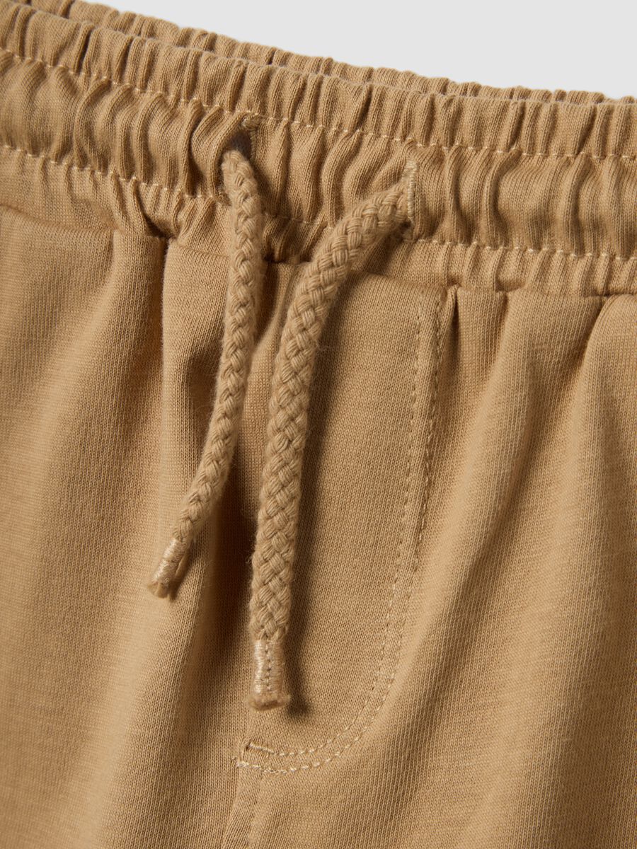 Pantaloncini in puro cotone beige da bimbo regular fit_2