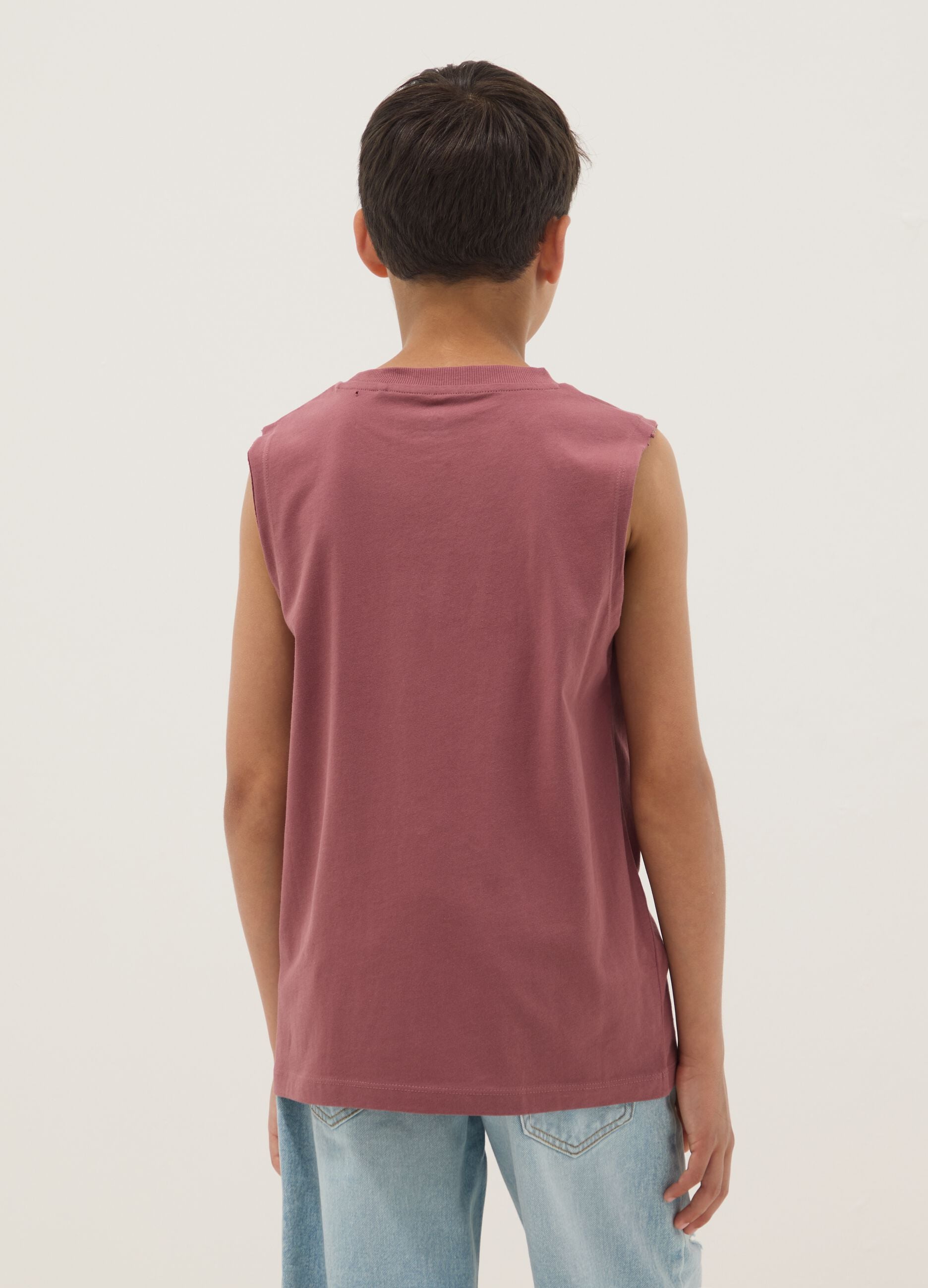 Pink organic cotton vest top