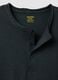 Black regular fit pure cotton T-shirt with henley collar_5