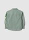 Green oversized fit pure cotton shirt for boys_1