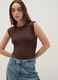 Brown stretch fabric bodysuit regular fit_3