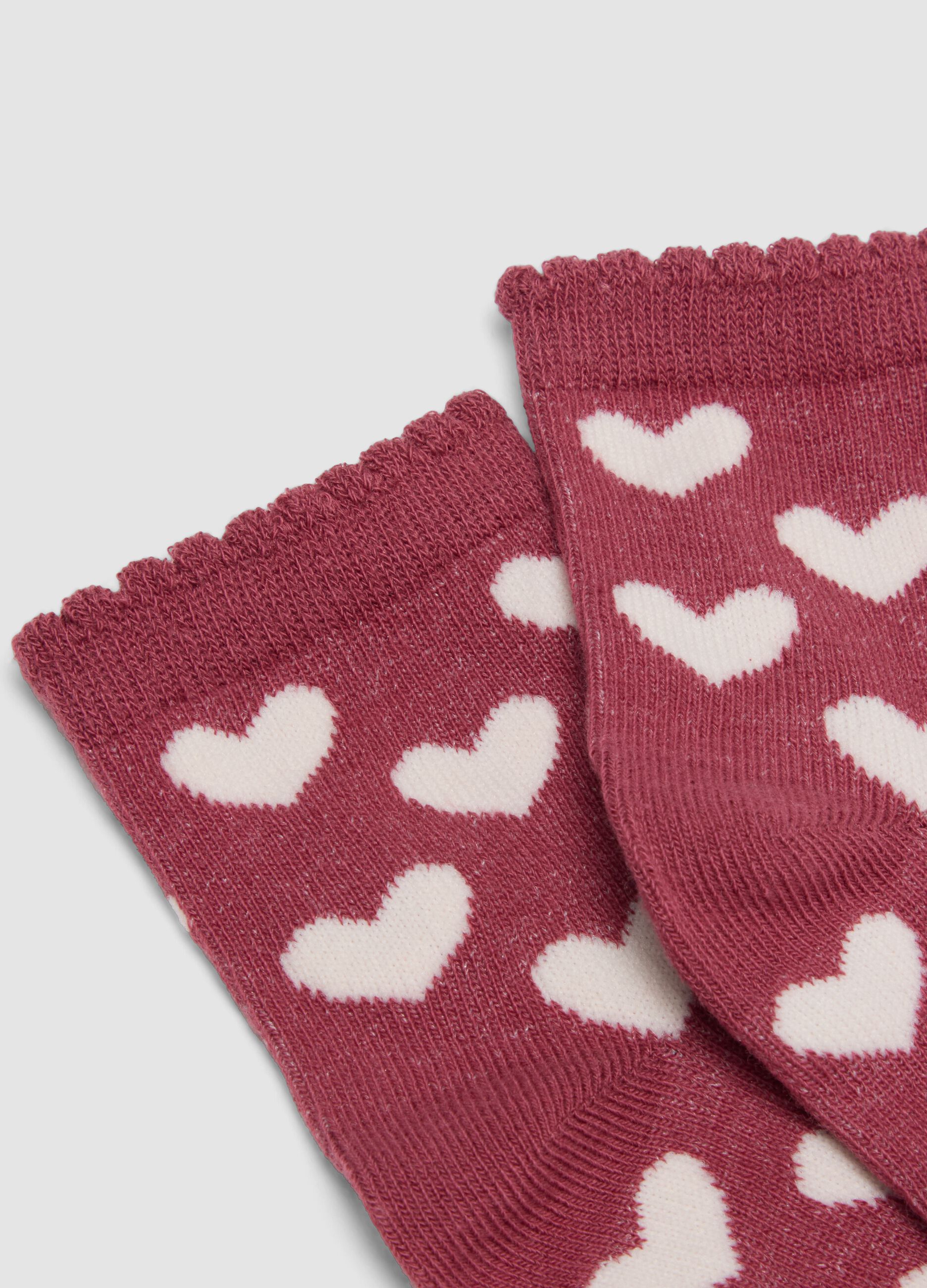 3-pack of pink and red patterned stretch organic cotton socks
