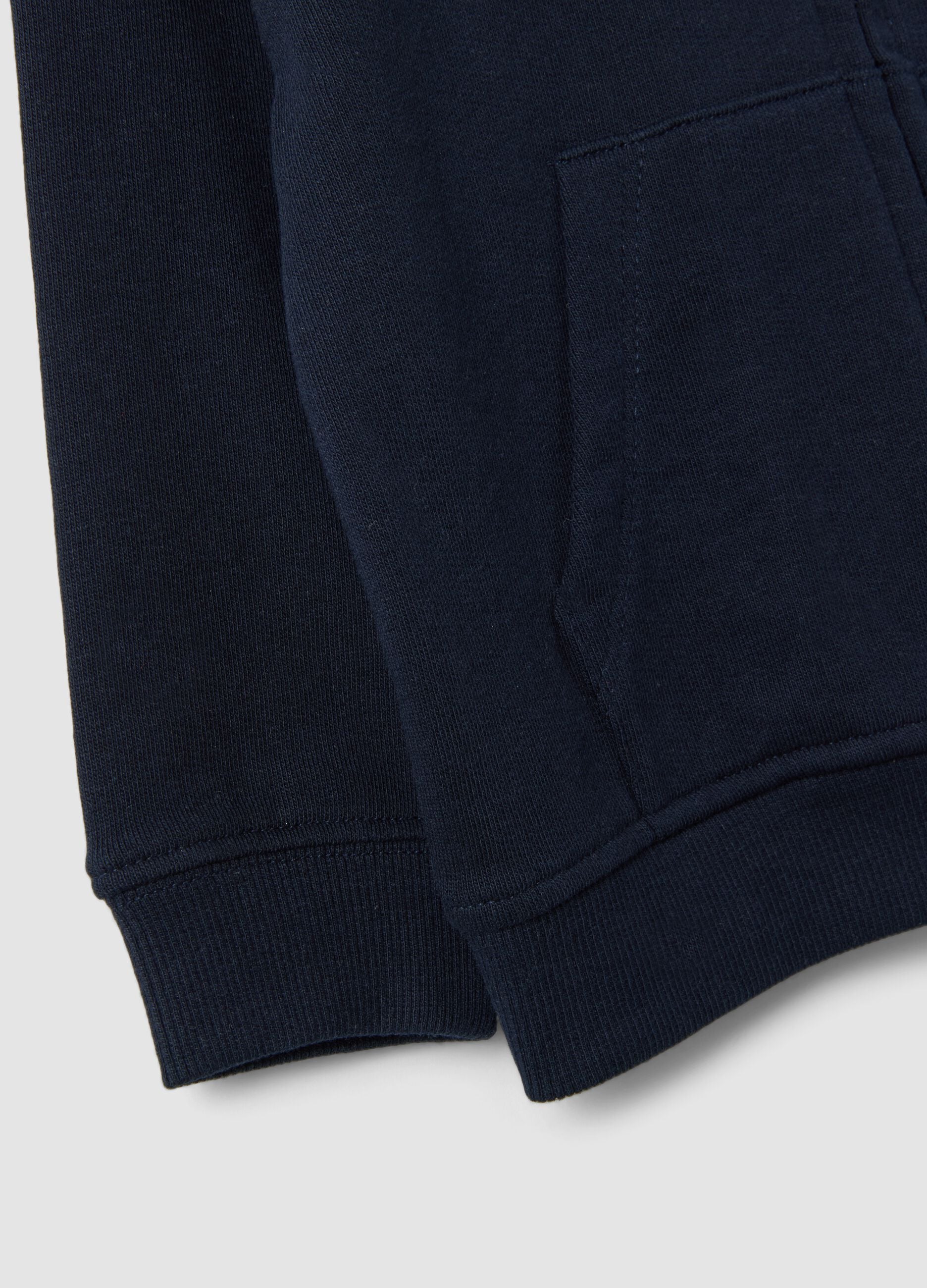 Blue hooded sweatshirt in pure organic cotton, regular fit for baby boy
