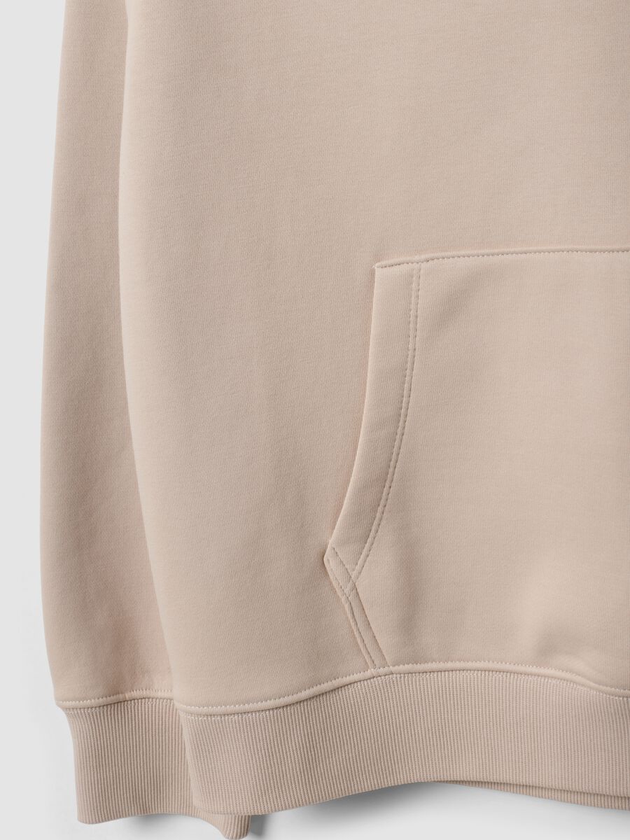 Felpa bianca in misto cotone con cappuccio regular fit_2