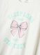 White organic cotton jersey pyjamas with print and green trousers_2