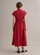 Red pure cotton midi dress with printed pattern_2