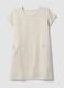 Beige pure linen dress with patch pockets, regular fit_4