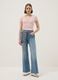 Pink regular fit deep V stretch cotton T-shirt_1