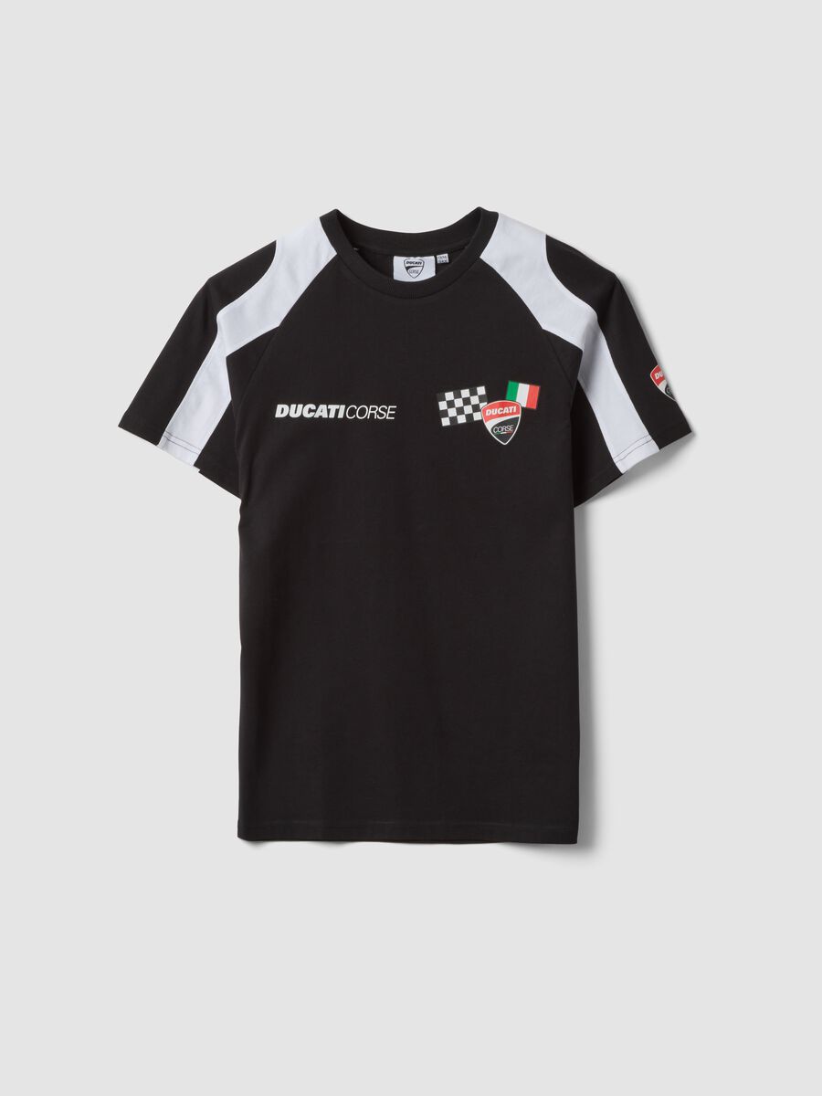 T-shirt nera in misto cotone a maniche corte per ragazzo relaxed fit_3