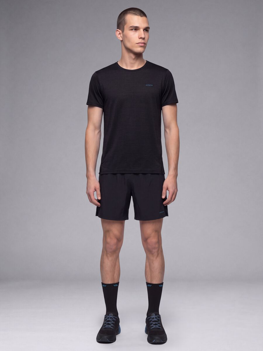 Black breathable crew-neck slim-fit T-shirt ALTAVIA RUNNING_1
