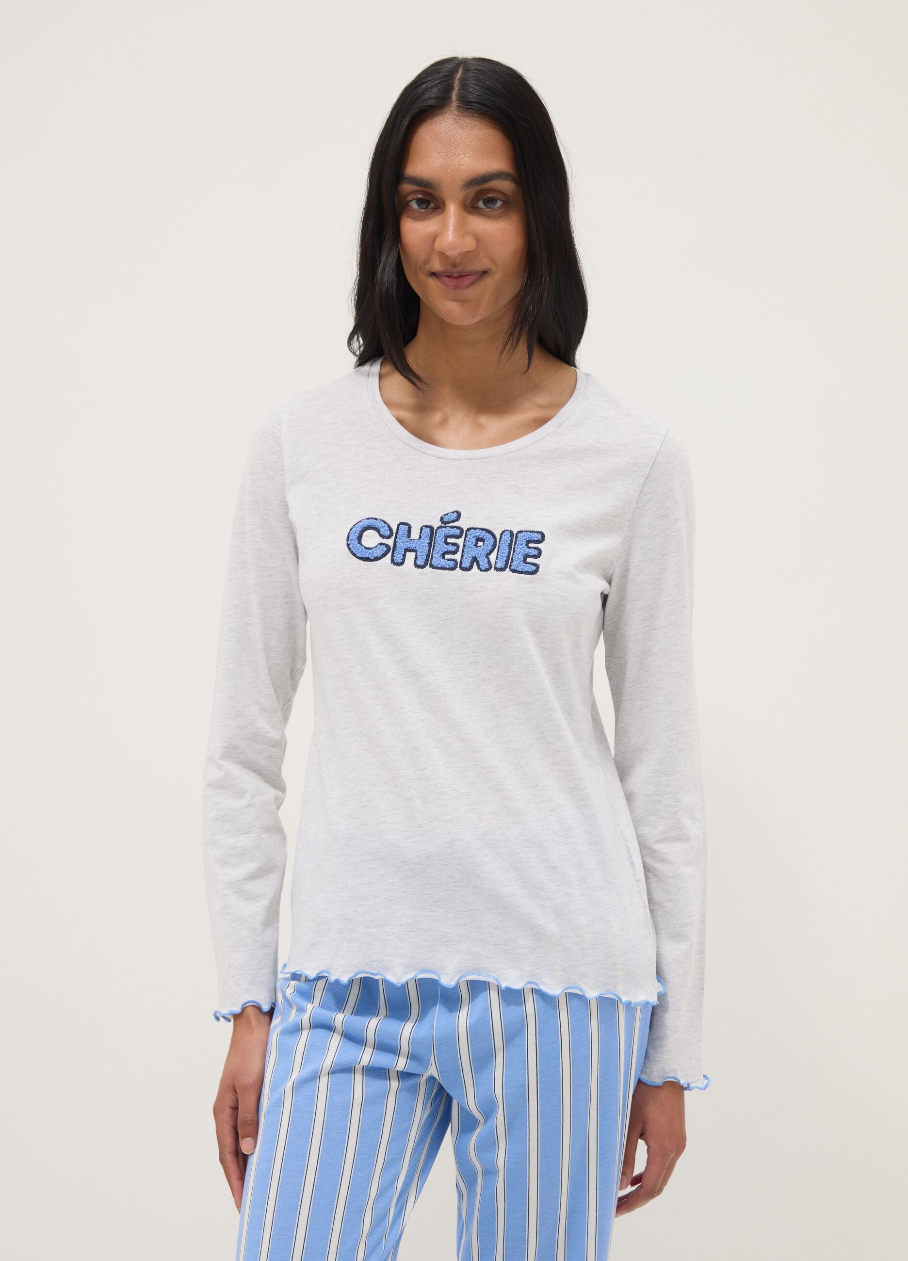 Multicolour organic cotton pyjamas regular fit with inscription