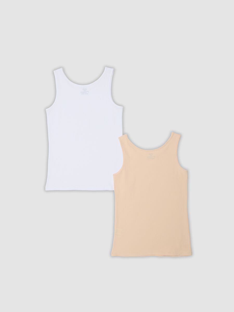 Two-pack of multicolour regular-fit vests in stretch organic cotton_1