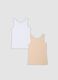 Two-pack of multicolour regular-fit vests in stretch organic cotton_1