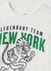 White pure organic cotton T-shirt with varsity-style print_2