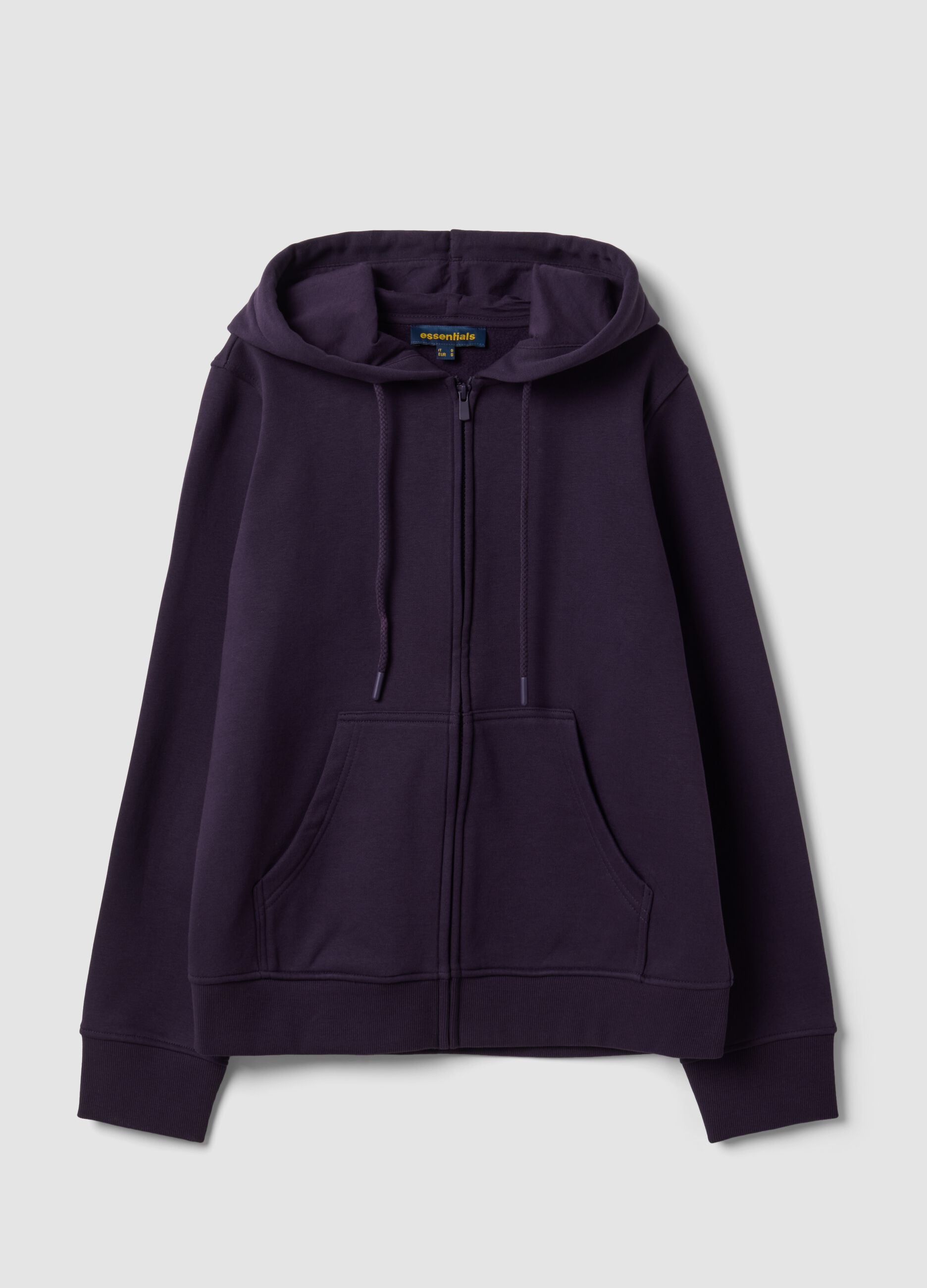 Purple cotton-blend hoodie, regular fit