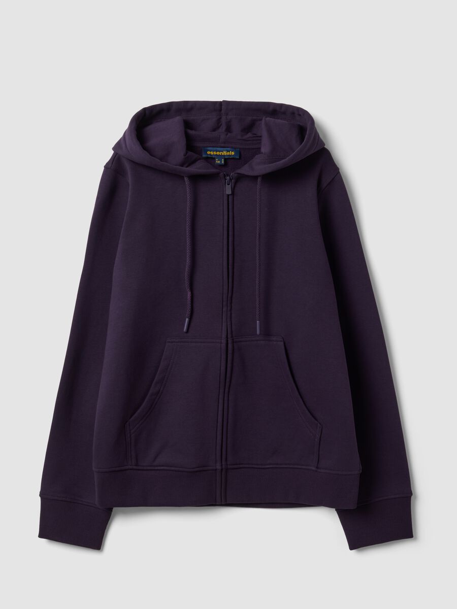 Purple cotton-blend hoodie, regular fit_0