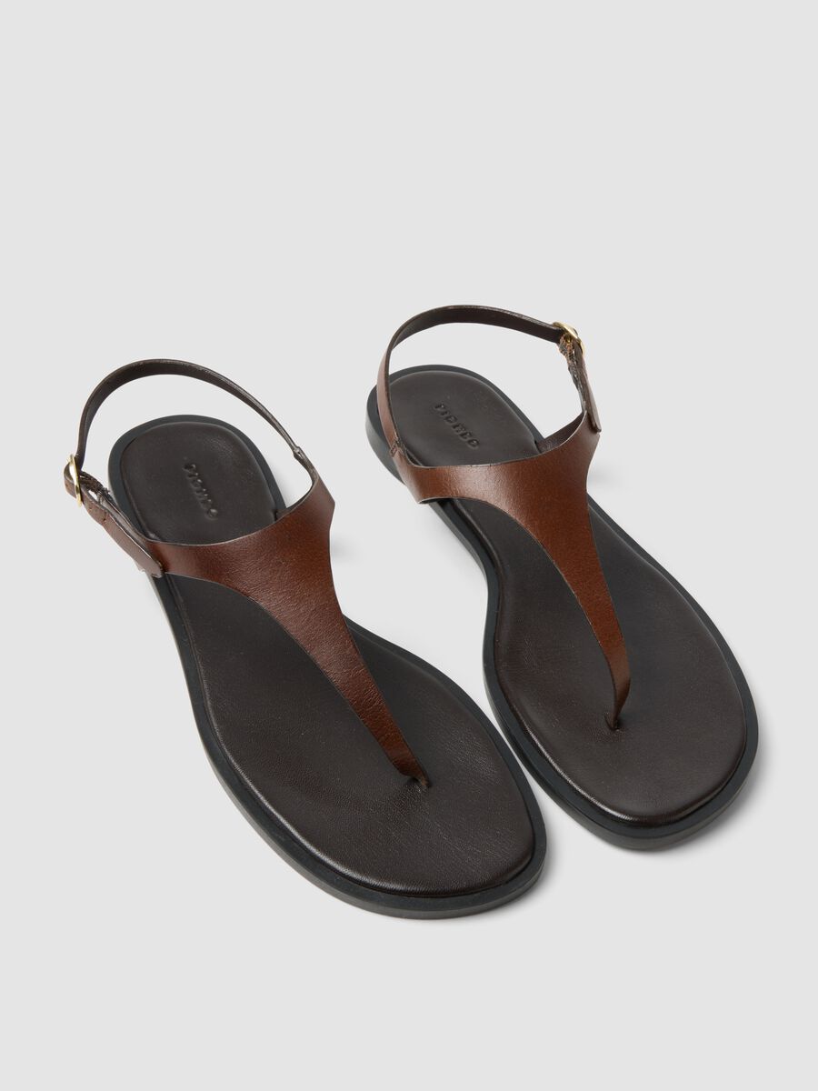 Brown genuine leather sandals_2