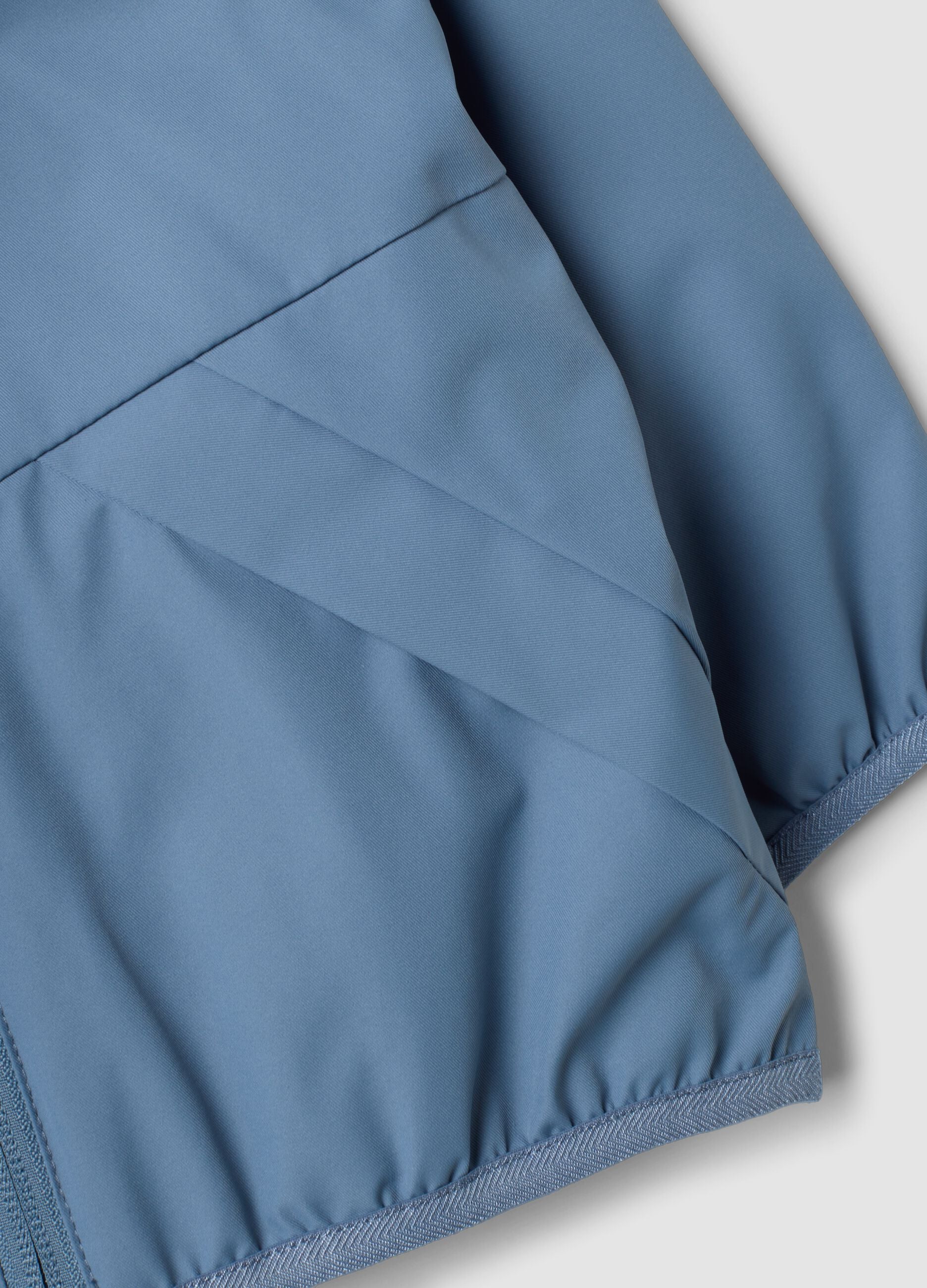 Blue hooded zip-up jacket, regular fit for boys